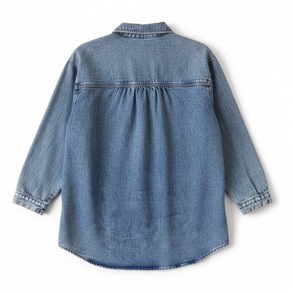 Anthropologie Pilcro Denim Button Down Shirt Oversized Long Sleeve Women XS - Picture 8 of 8